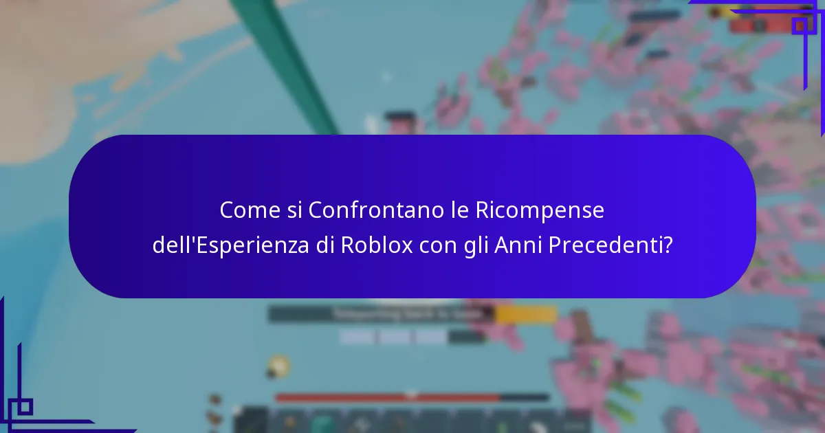 Come si Confrontano le Ricompense dell'Esperienza di Roblox con gli Anni Precedenti?