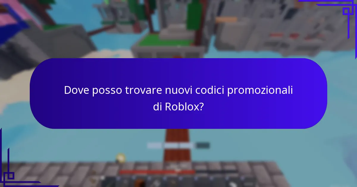 Dove posso trovare nuovi codici promozionali di Roblox?