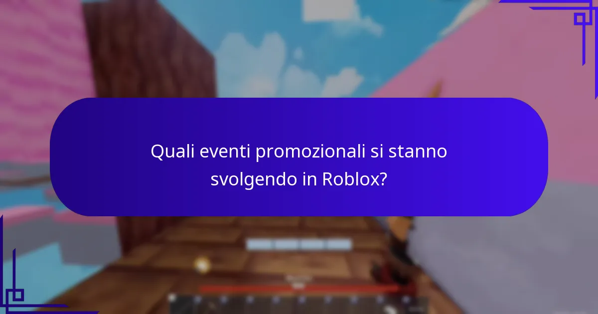 Quali eventi promozionali si stanno svolgendo in Roblox?